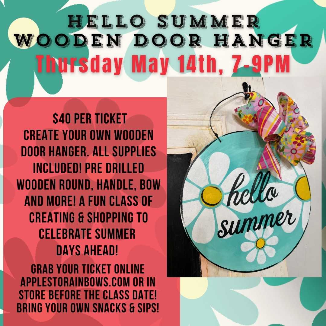 Hello Summer Wooden Door Hanger
