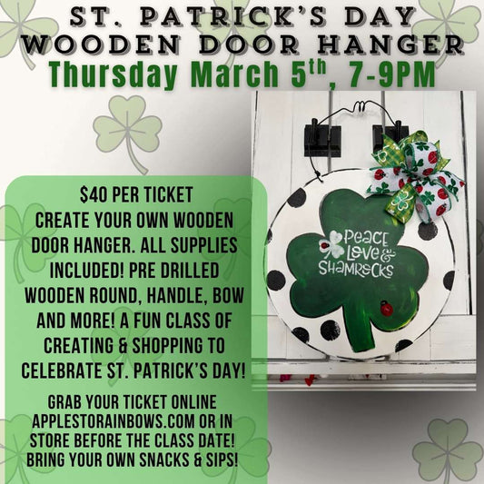 Saint Patrick's Day Wooden Door Hanger